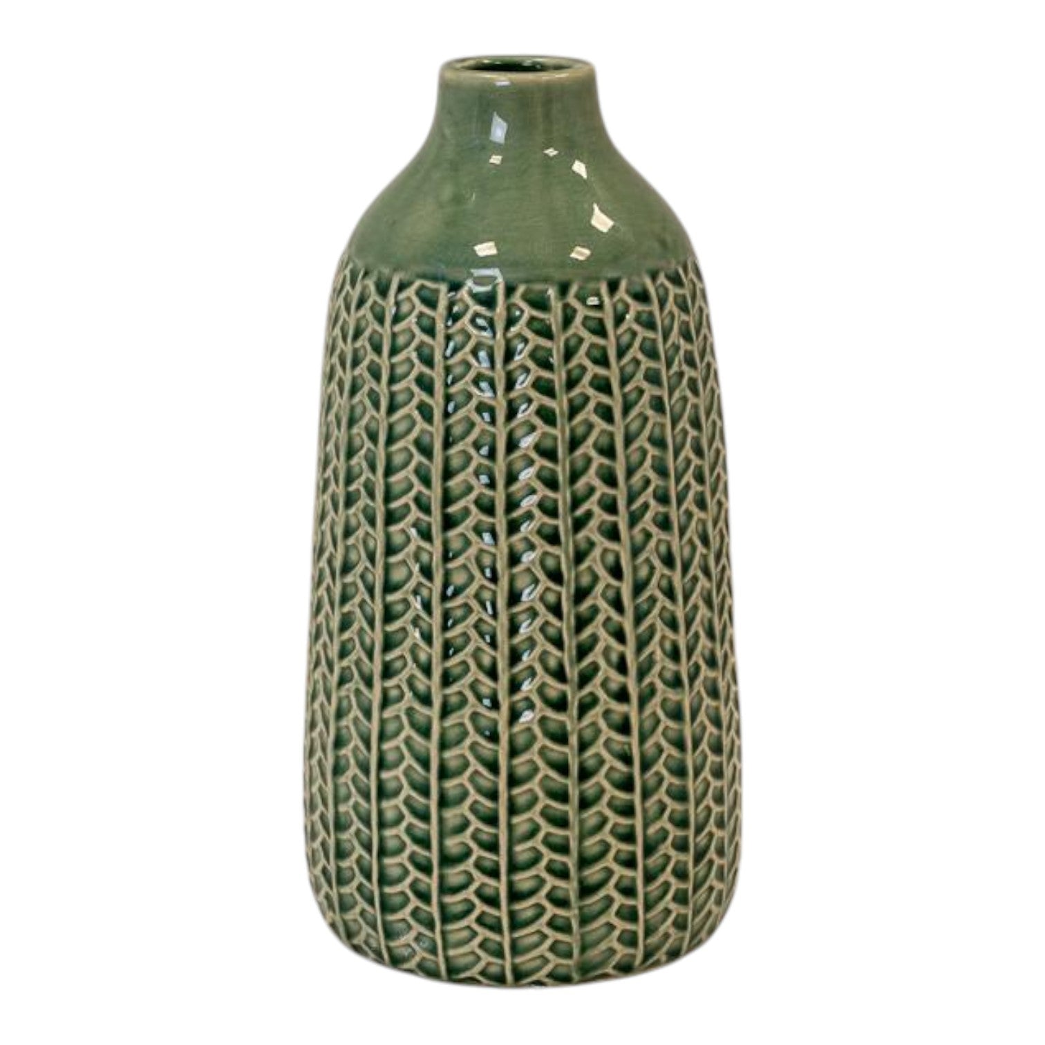 Green Ceramic Vase BD14 x H28.5cm