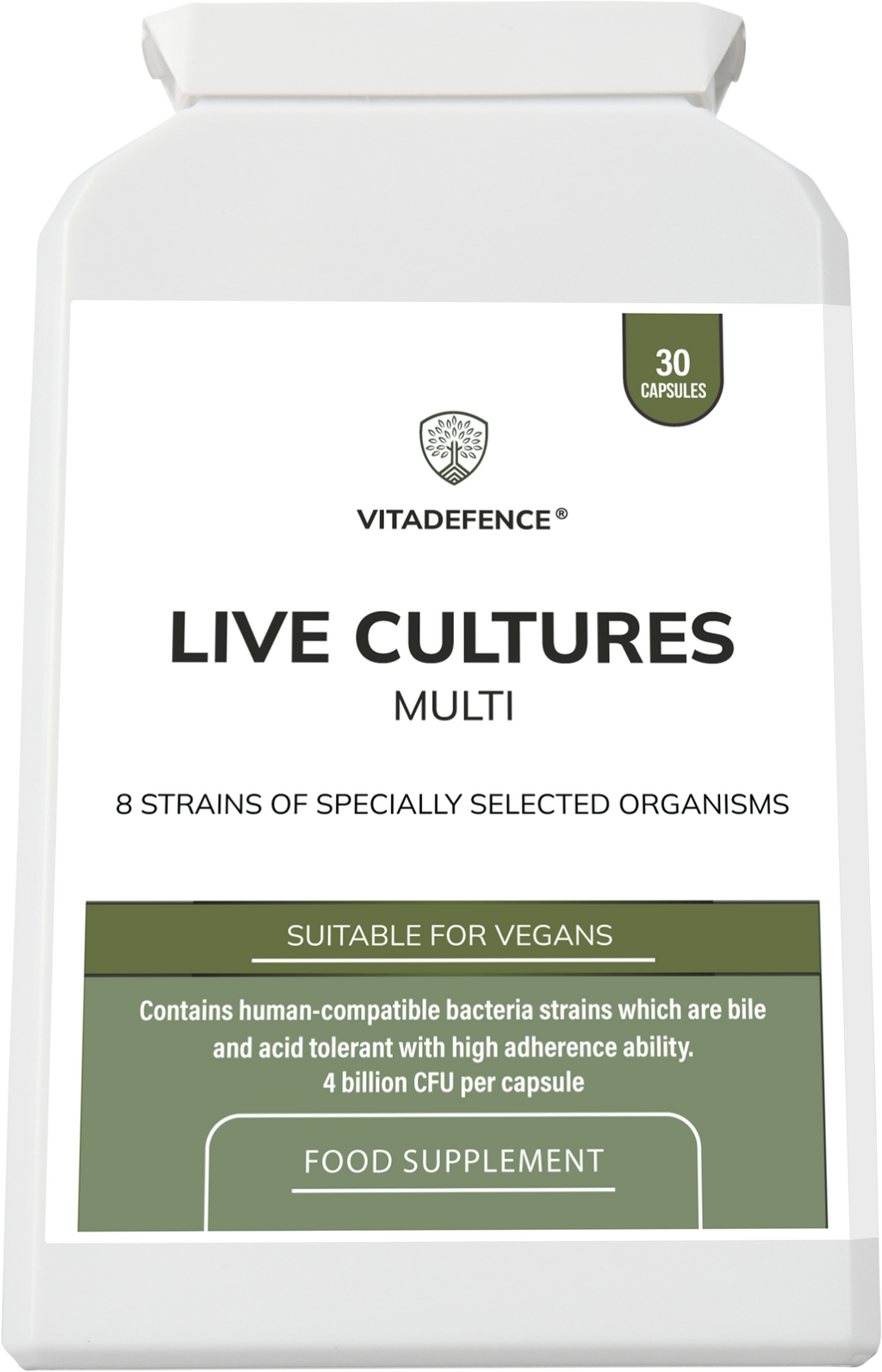 Live Cultures Multi | 8 Strains, 4 Billion CFU – 30 Capsules