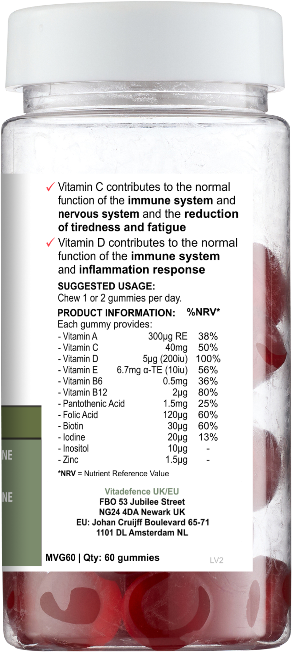 Multi Gummies – Natural Strawberry Flavour – 60 Gummies