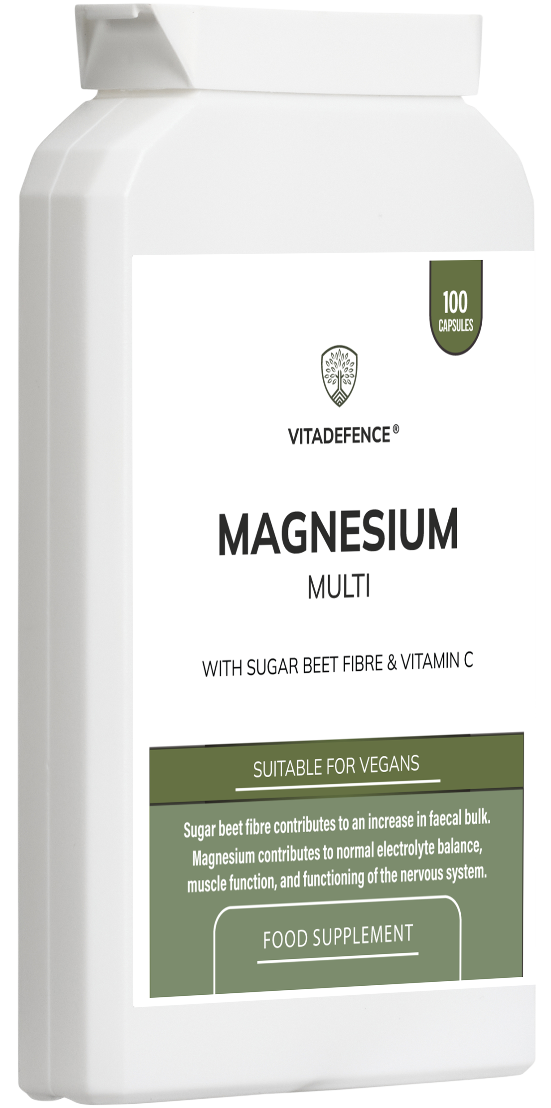 Magnesium Multi | With Vitamin C & Sugar Beet Fibre – 100 Vegan Capsules