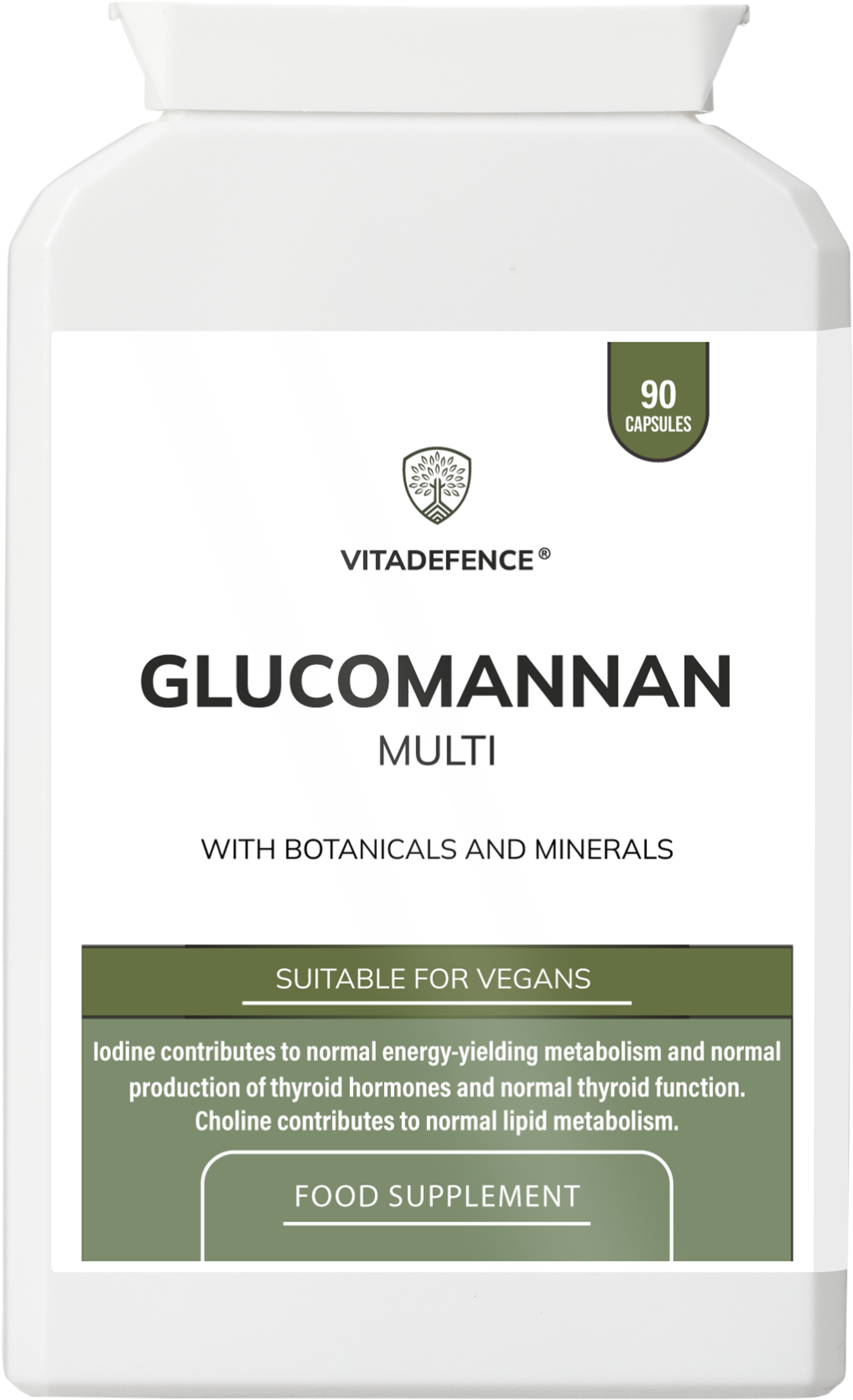 Glucomannan Multi – Vitamin B6, Choline, Minerals & Botanicals – 90 Vegan Capsules