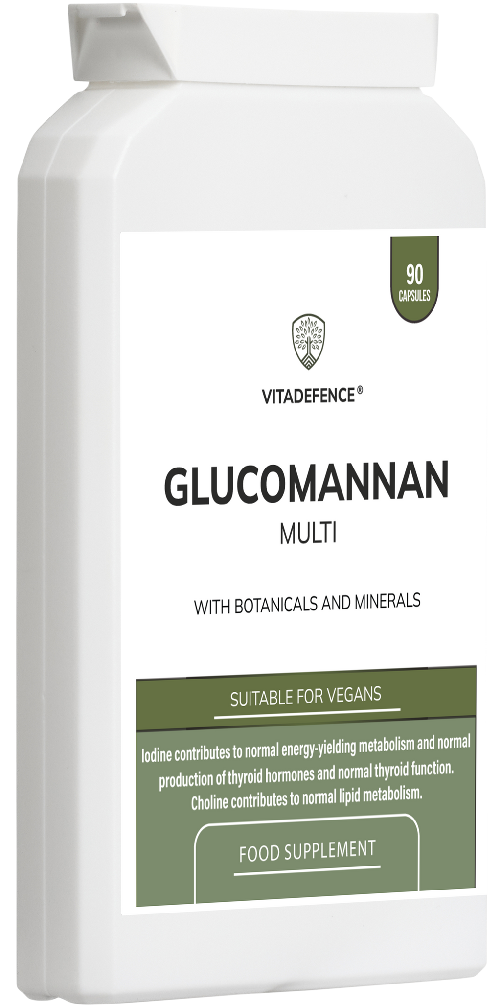 Glucomannan Multi – Vitamin B6, Choline, Minerals & Botanicals – 90 Vegan Capsules