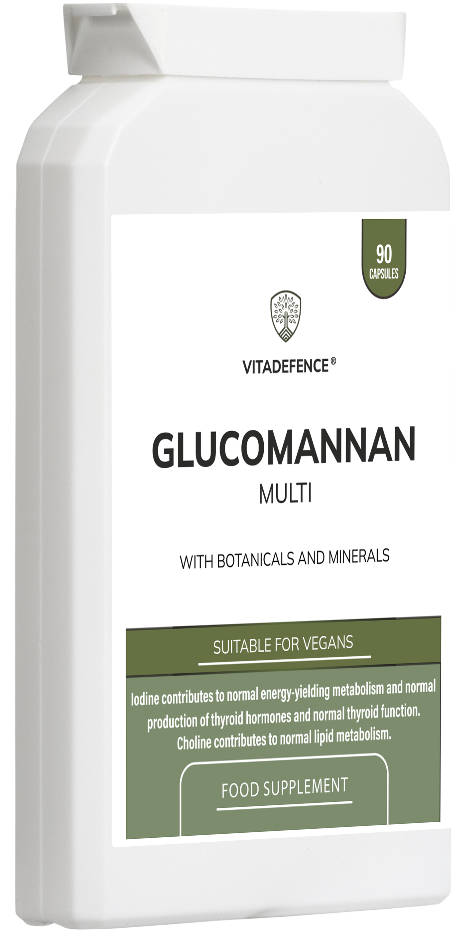 Glucomannan Multi – Vitamin B6, Choline, Minerals & Botanicals – 90 Vegan Capsules